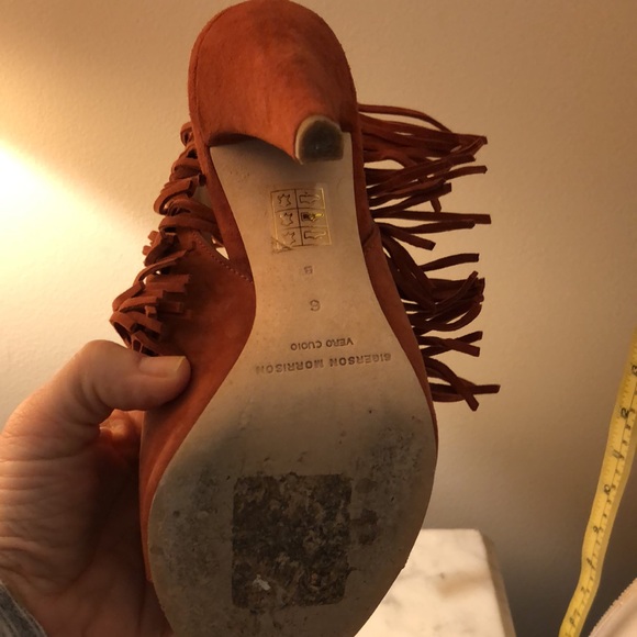 Sigerson Morrison Fringed Smmarita Sandals Rust baby kid suede - Picture 6 of 11